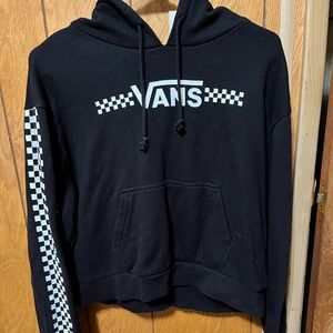 vans black cropped hoodie